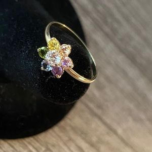 Beautiful Knuckle/Child’s 10k Multistone CZ Ring